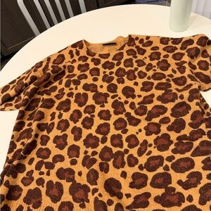 Lane Bryant Brown and Tan Animal Print Sweater